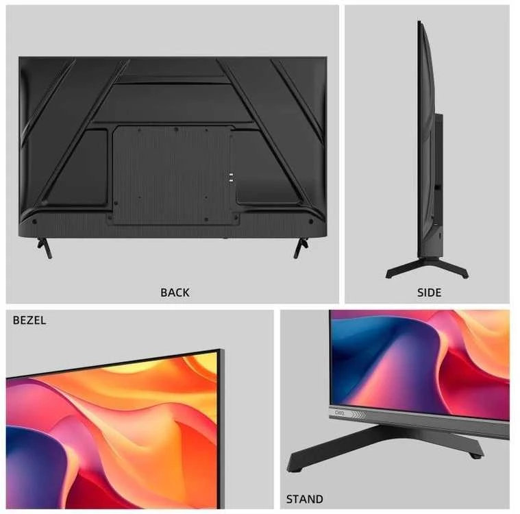 CHiQ U43QST televizorius, 43 colių, UHD, QLED, itin plonas, „Google TV“, DLG 120 Hz, „Dolby Audio“, berėmės, metalinio paviršiaus
