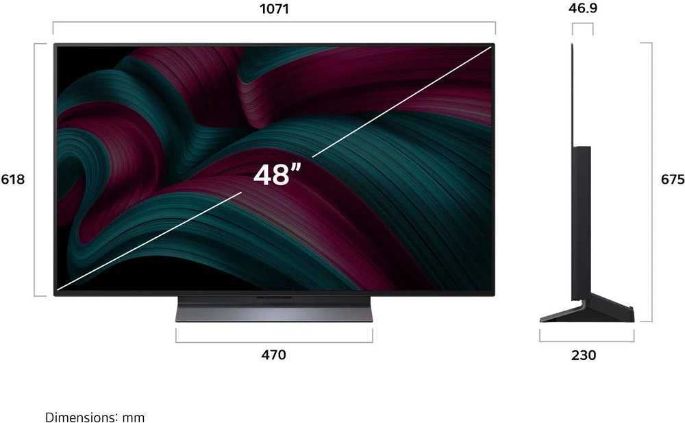 LG OLED evo AI OLED48C54LA.AEU Televizorius 121,9 cm (48") 4K Ultra HD Smart TV Wi-Fi Juodas