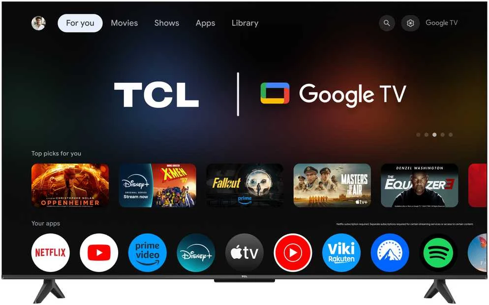 Televizorius TCL LED 4K TV | 50V6C | 50 | Smart TV | Google TV | UHD | Juodas