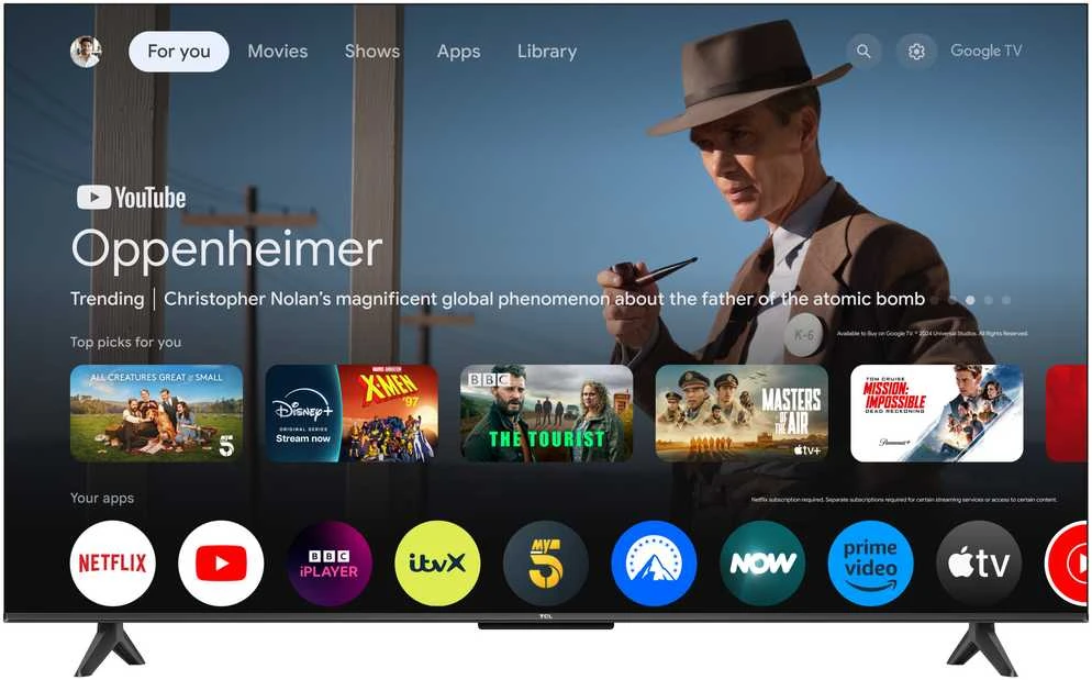 Televizorius TCL LED 4K TV | 50V6C | 50 | Smart TV | Google TV | UHD | Juodas