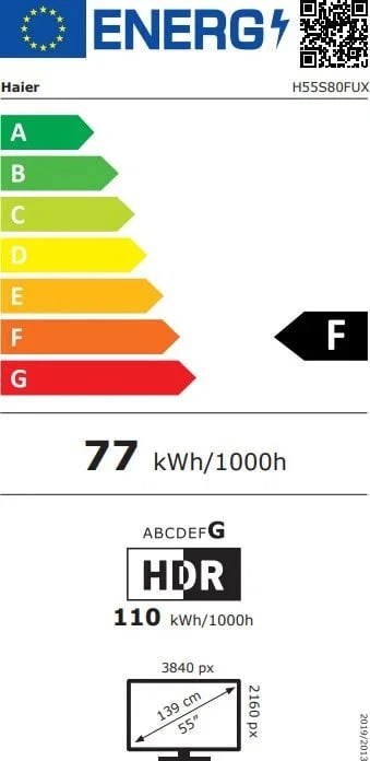 Televizorius 55" Haier H55S80FUX (2025)
