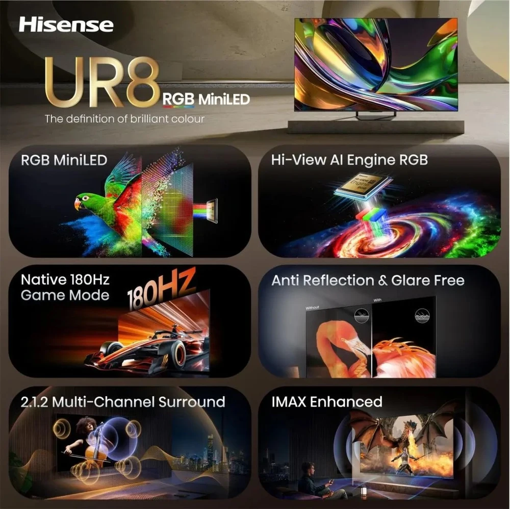 Televizorius 55" HISENSE 55UR8S (2026)
