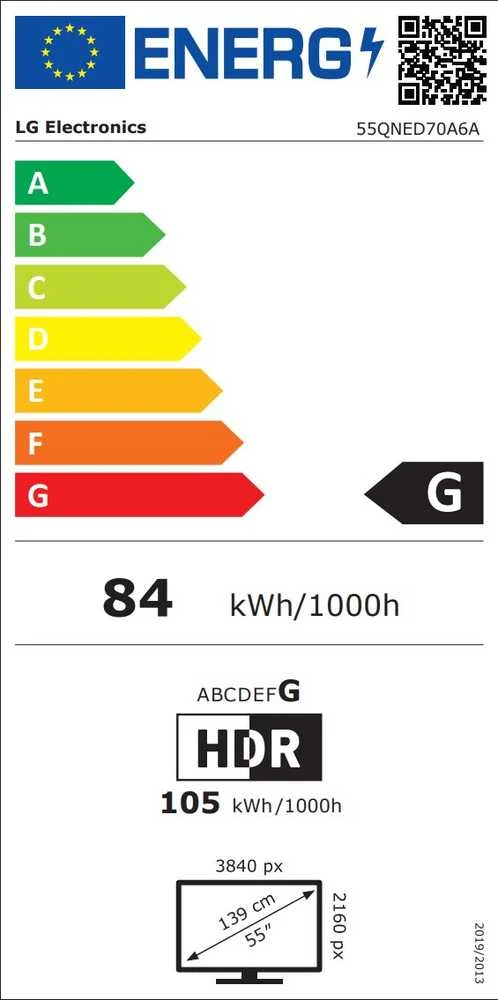 Televizorius LG QNED AI 55QNED70A6A 139.7 cm (55") 4K Ultra HD Smart TV Wi-Fi Juodas