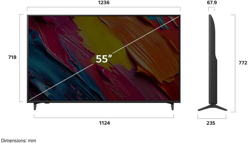 Televizorius LG QNED AI 55QNED70A6A 139.7 cm (55") 4K Ultra HD Smart TV Wi-Fi Juodas