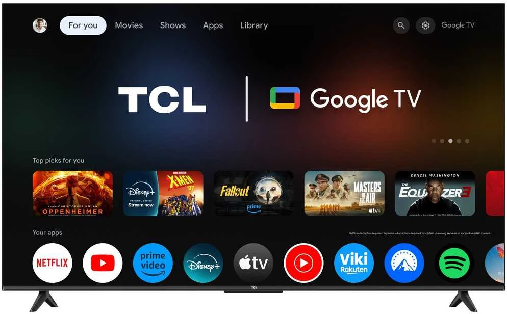 Televizorius TCL LED 4K TV | 55V6C | 55 | Smart TV | Google TV | Juodas