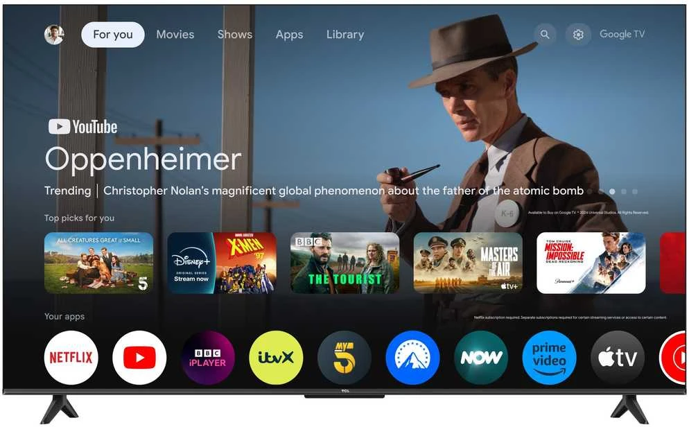 Televizorius TCL LED 4K TV | 55V6C | 55 | Smart TV | Google TV | Juodas