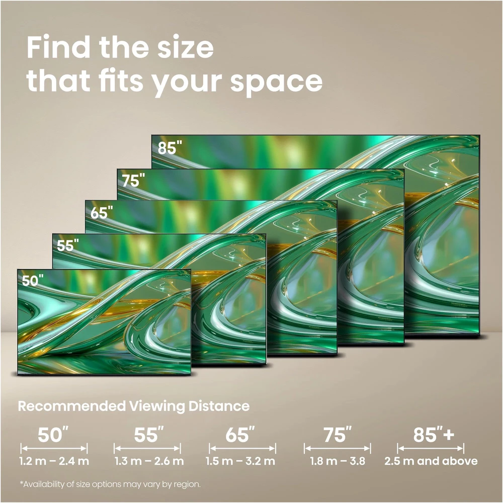 Televizorius Hisense ULED 65E8S MiniLED, QLED televizorius - 164 cm (65 colių), UltraHD/4K, trigubas signalas, žemųjų dažnių garsiakalbis, 144 Hz ekranas