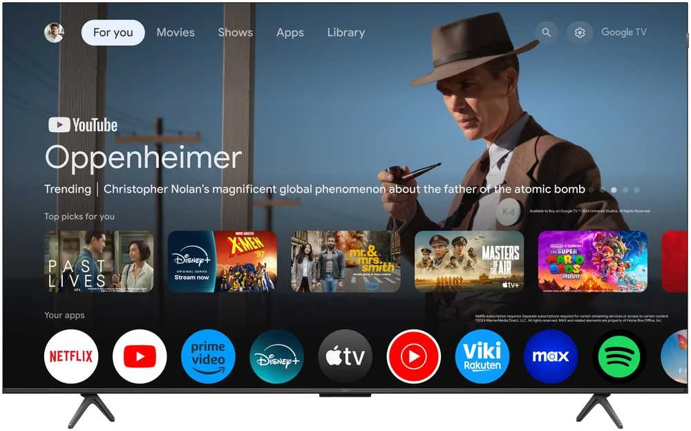 TCL 4K QLED televizorius | 75T8C | 75 | Išmanusis televizorius | „Google TV“ | Juoda