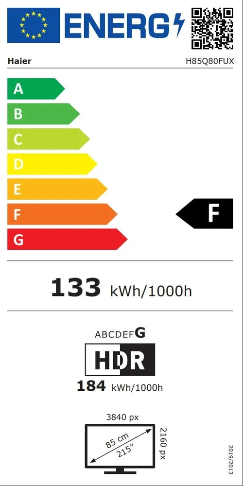 Televizorius 85" Haier H85Q80FUX (2025)