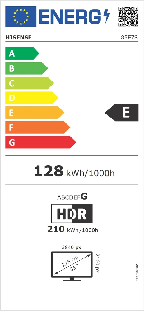 „Hisense 85E7S Hi-QLED“ televizorius – 85 colių 4K „Ultra HD“ išmanusis televizorius