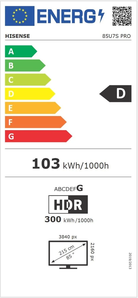 Televizorius TV Hisense 85"