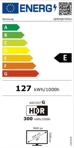 Televizorius 85" SAMSUNG QE85QN70F EU (2025)