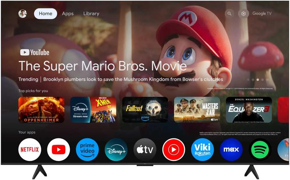 TCL 4K QLED televizorius | 85T69C | 85 | Išmanusis televizorius | „Google TV“ | UHD | Juodas