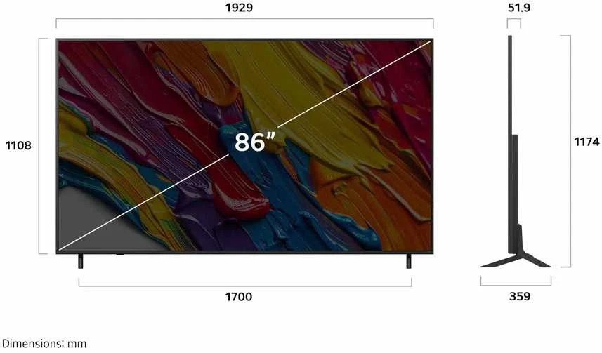 Televizorius 86" LG 86QNED82A6B (2025)