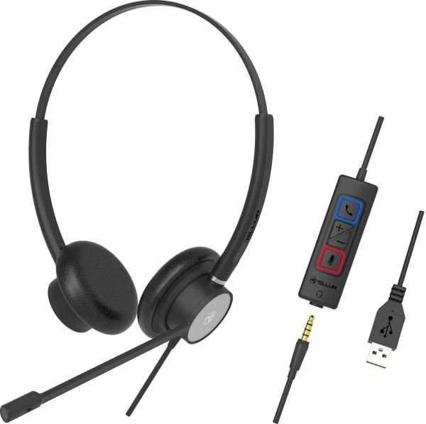 Tellur Voice 420 laidinės ausinės su mikrofonu, juodos