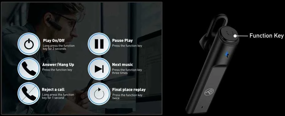 Tellur Bluetooth ausinės Vox 40, juodos spalvos
