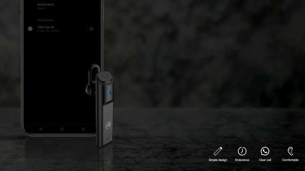 Tellur Bluetooth ausinės Vox 40, juodos spalvos