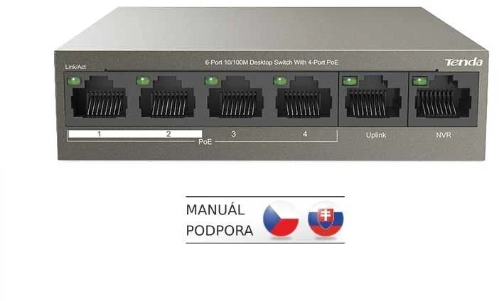 Šakotuvas Tenda TEF1106P-4-63W PoE adapter