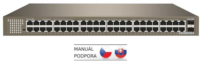 Šakotuvas Tinklo Komutatorius - Tenda TEG1050F Ne-valdomas Gigabit Ethernet Pilkas