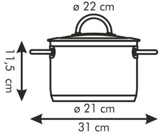 VISION PUODAS SU DANGIU ø 22 cm, 4,0 l TESCOMA