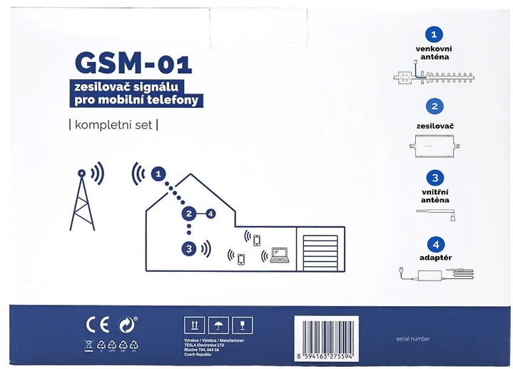 TESLA GSM-01, GSM signalo stiprintuvas (900 Mhz) - rinkinys