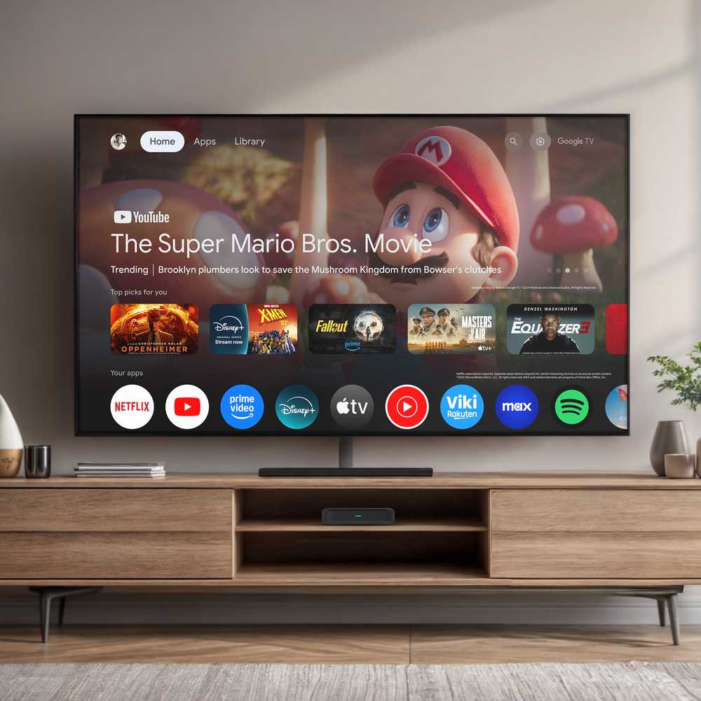 Vaizdo grotuvas Multimedijos grotuvas Tesla TESLA Multimedijos grotuvas XG600 4K, Google TV, Dolby Atmos juoda