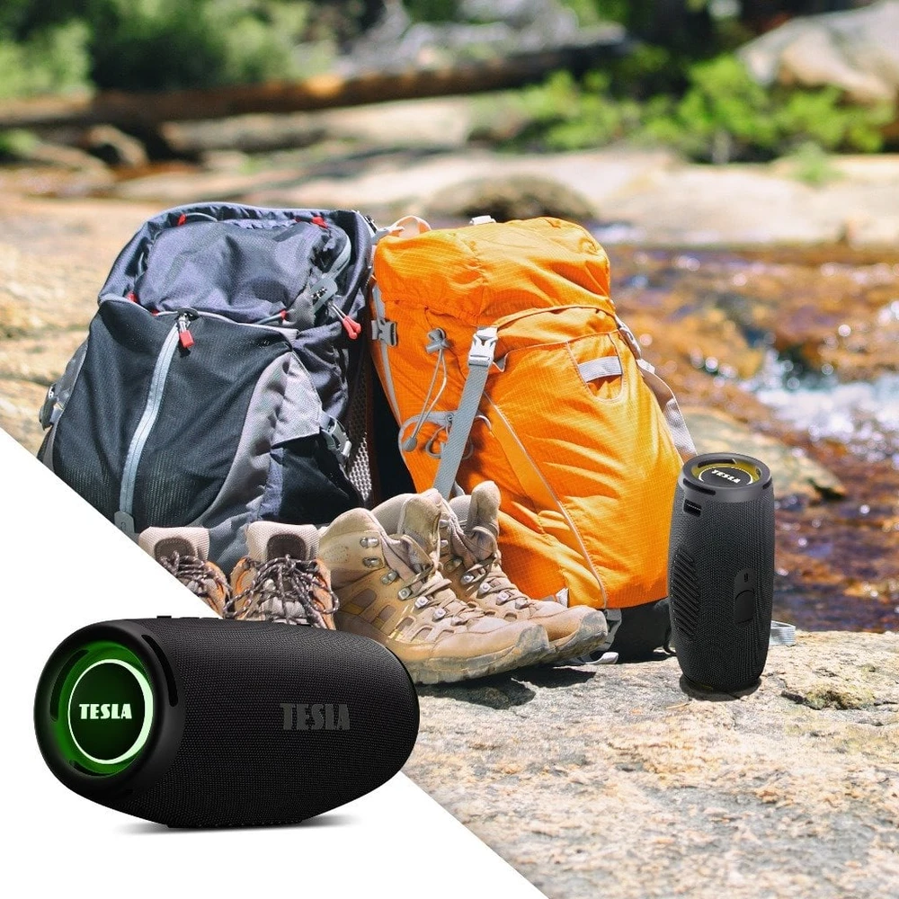TESLA Sound BS70 - Vanduo-Resistant Wireless Bluetooth Speaker (Juodas)