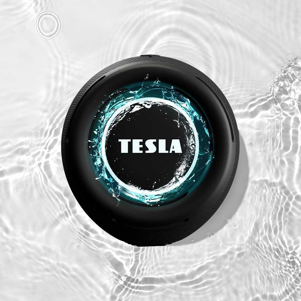 TESLA Sound BS70 - Vanduo-Resistant Wireless Bluetooth Speaker (Juodas)