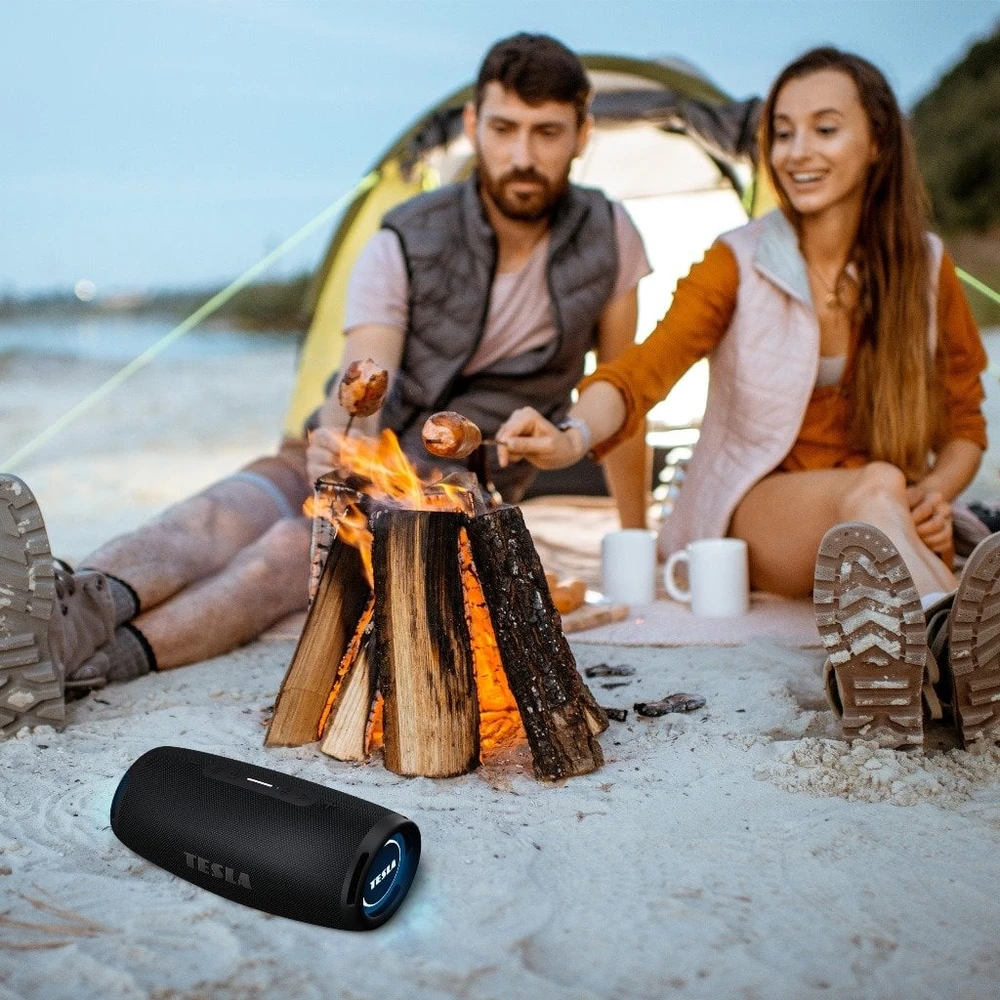 TESLA Sound BS70 - Vanduo-Resistant Wireless Bluetooth Speaker (Juodas)