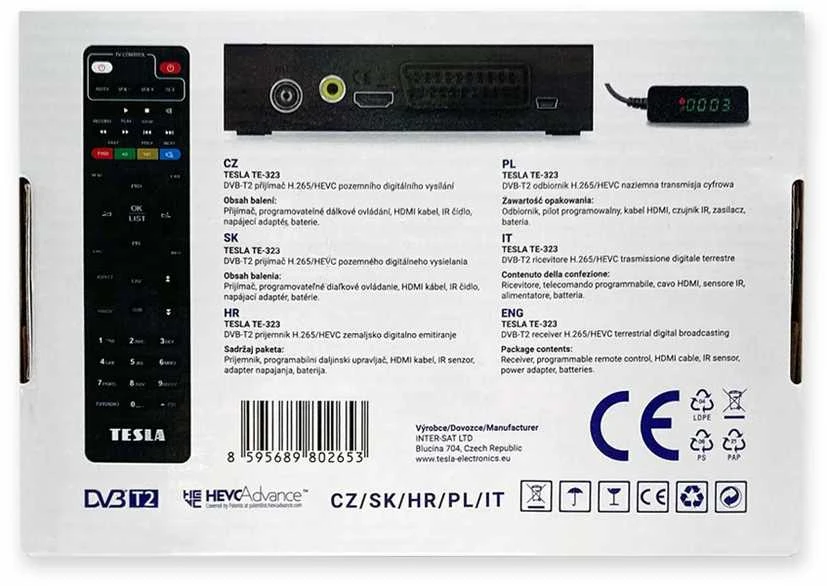 Tesla TE-323 Imtuvas DVB-T2