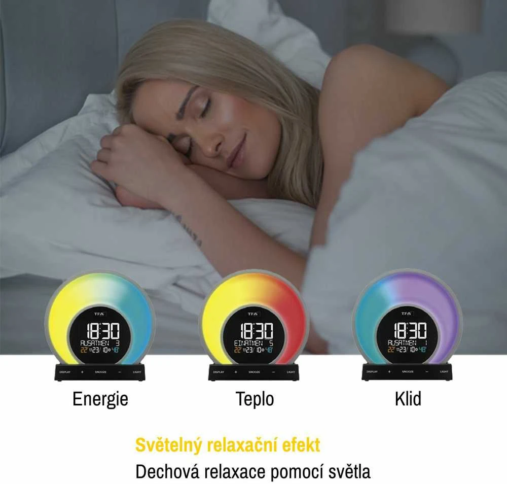 TFA 60.2026.01 SOLUNA Žadintuvas su funkcija zmiany koloru
