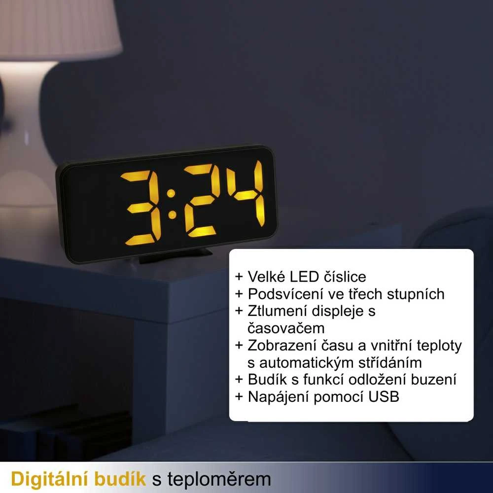 TFA 60.2027.01 Skaitmeninis žadintuvas su LED šviečiančiais skaitmenimis
