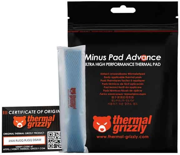 Thermal Grizzly Terminiai „Grizzly“ antgaliai „Grizzly Minus Pad Advance“ – 120 x 20 x 3,0 mm, 4 vnt.