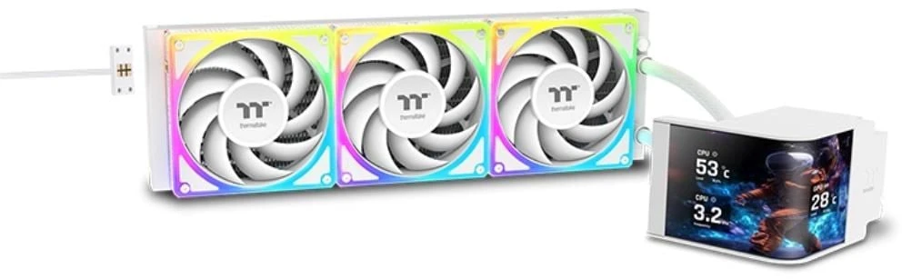 K Thermaltake MAGCurve 360 Ultra Snow universalus skysčio aušintuvas su ARGB ventiliatoriumi