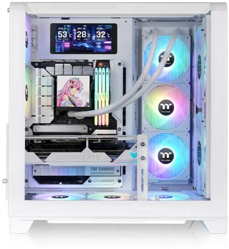 Midi Thermaltake View 390 Air Snow Baltas