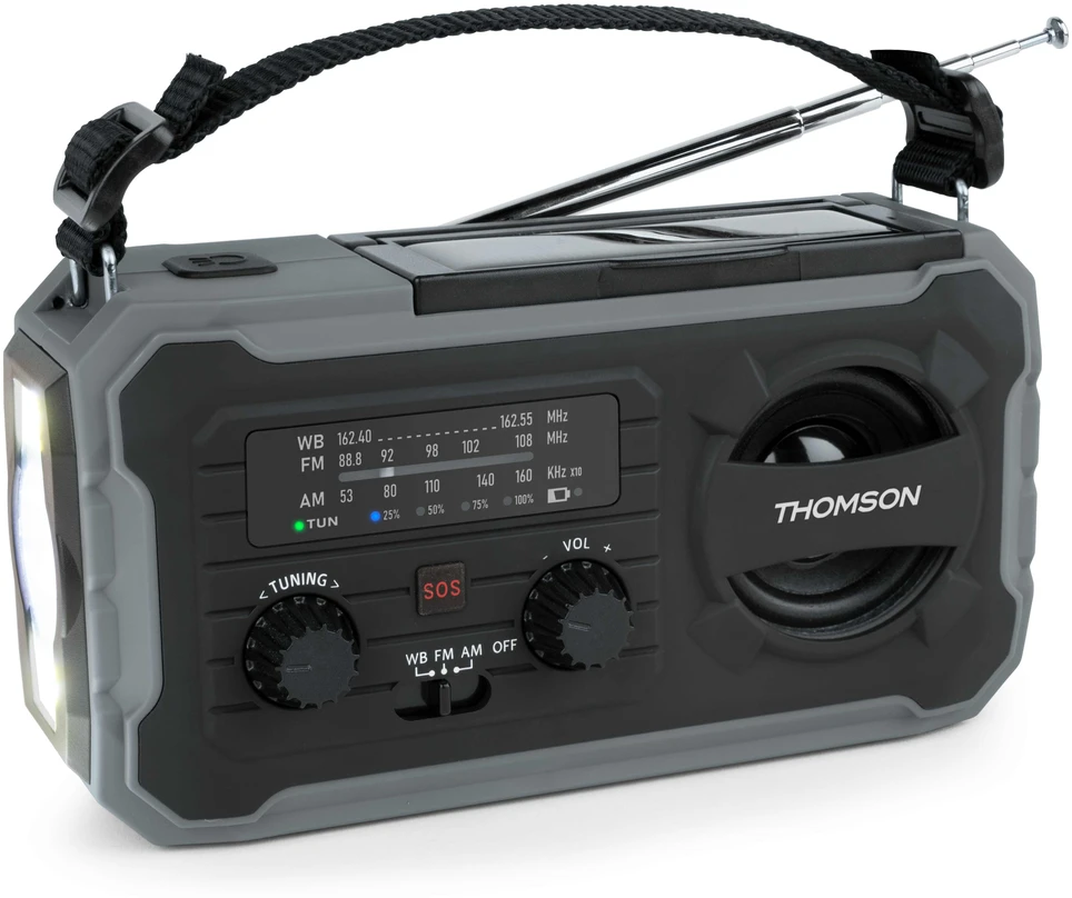Thomson RT280G – daugiafunkcis FM/AM radijas ir 8000 mAh talpos išorinė baterija
