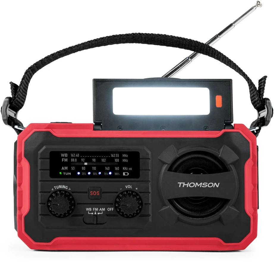 Thomson RT280R – daugiafunkcis FM/AM radijas ir 8000 mAh power bank