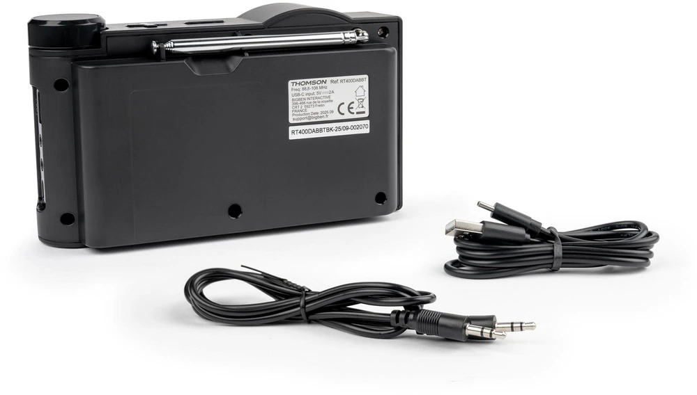 Nešiojamasis FM DAB+ radijas su „Bluetooth“ USB Thomson RT400DABBTBK