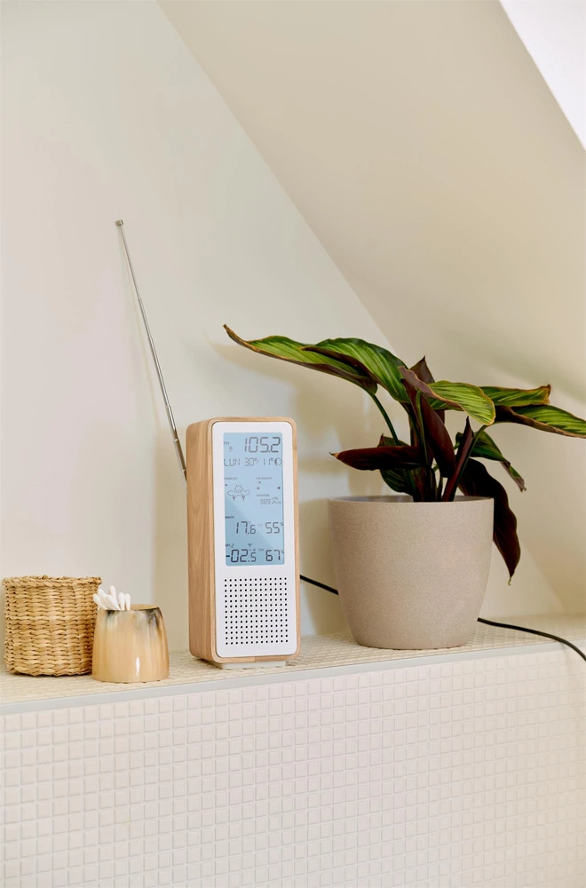 Thomson WS102TWH meteorologinės stotelės su „Bluetooth“ garsiakalbiu ir FM radiju