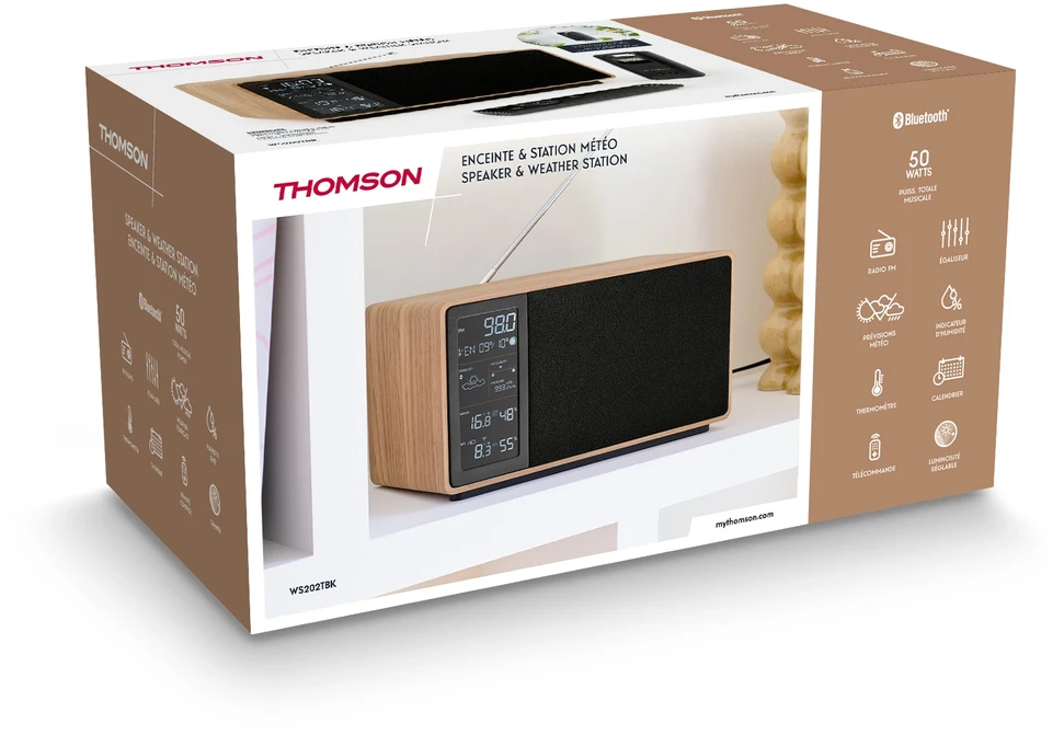 FM radijas su „Bluetooth“ funkcija ir oro stotelė Thomson WS202TBK
