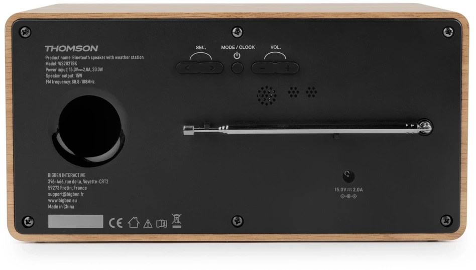 FM radijas su „Bluetooth“ funkcija ir oro stotelė Thomson WS202TBK