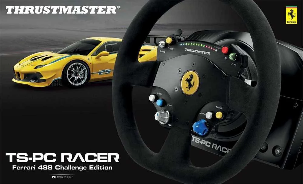 Thrustmaster | Vairas TS-PC Racer Ferrari 488 Challenge Edition | Žaidimo lenktyninis ratas