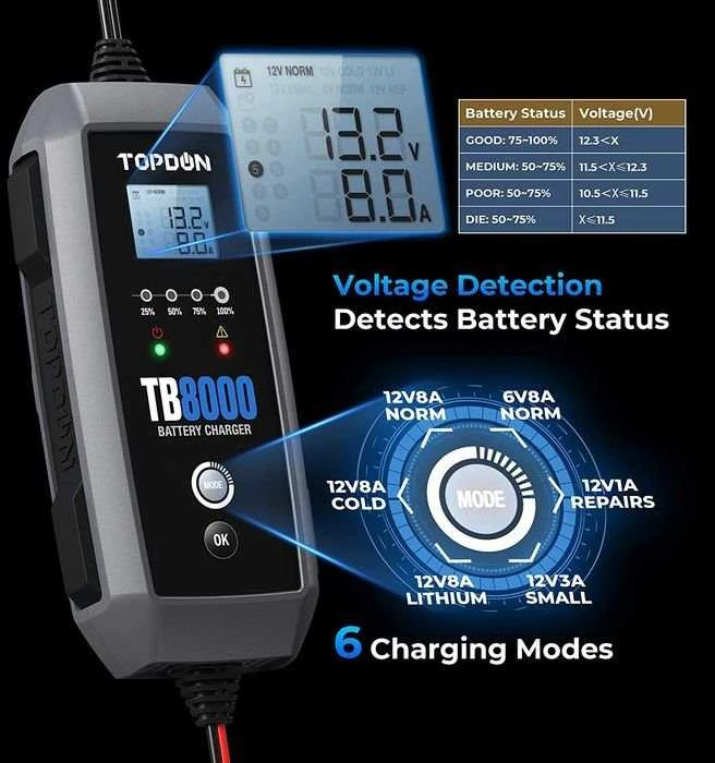 Viking TOPDON automobilio akumuliatoriaus įkroviklis TB8000