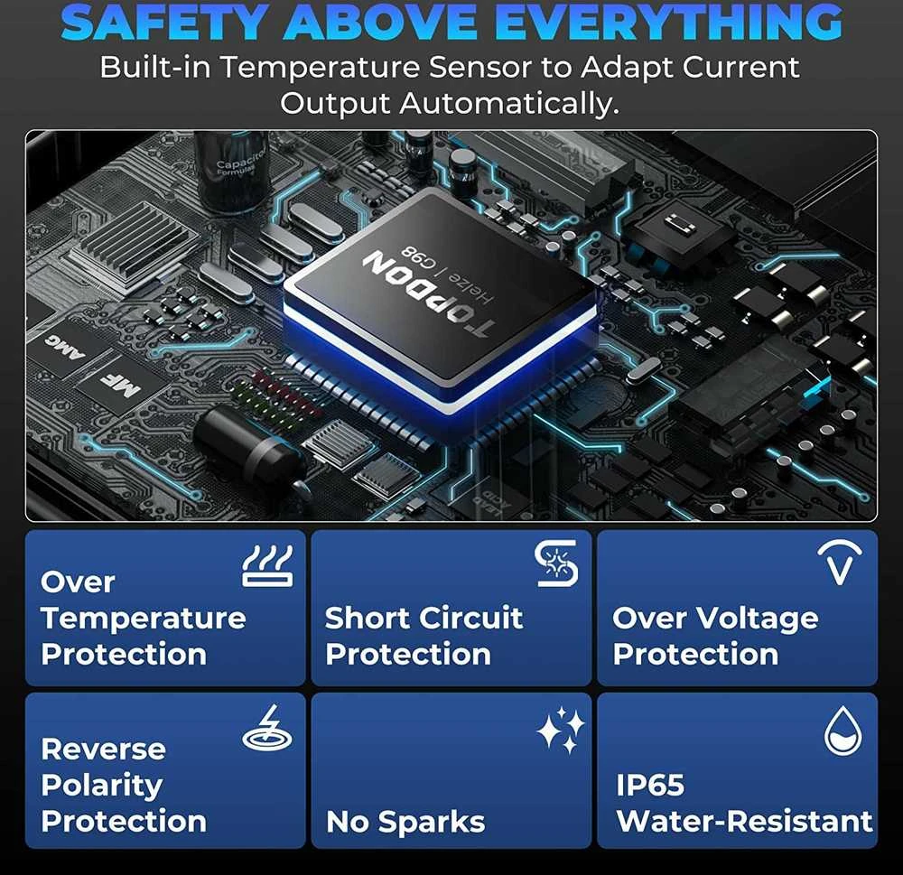 TOPDON automobilio akumuliatoriaus įkroviklis ir testeris TB6000Pro