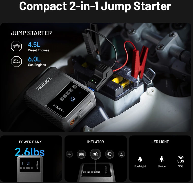 Schneider Electric TOPDON Car Jump Starter JumpSurge V1200air