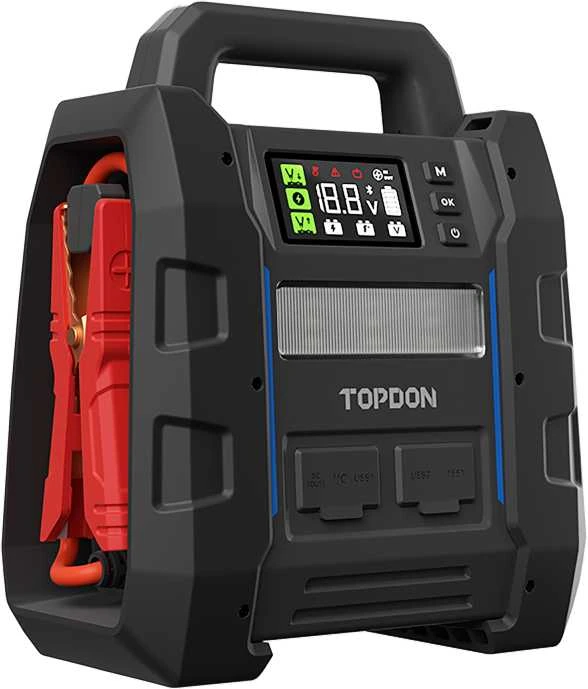 TOPDON V4500 Plus akumuliatoriaus užvediklis su ekranu