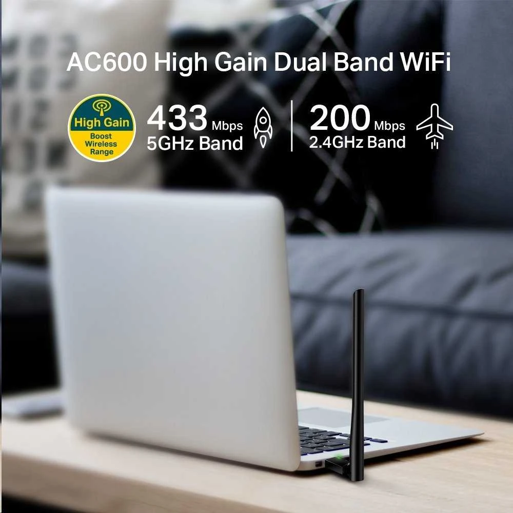 TP-LINK | Dviejų dažnių USB 2.0 adapteris | Archer T2U Plus