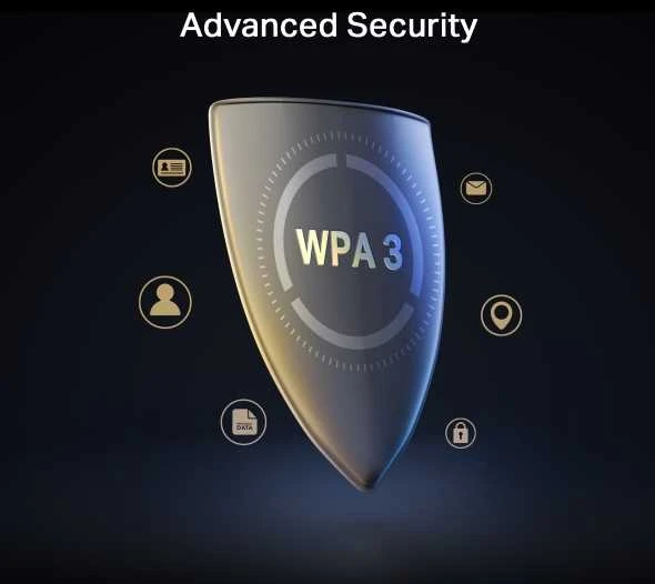 TP-Link Archer TBE553E WPA3 saugumo skydas