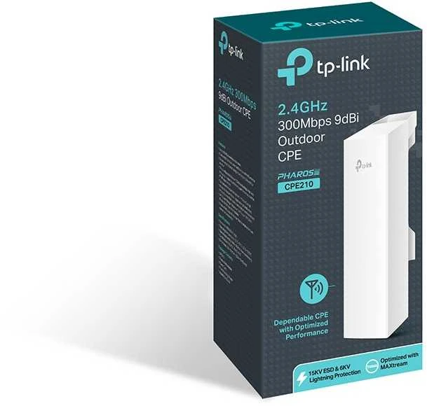 TP-Link WIFI prisijungimo taškas CPE lauko sąlygoms AP/Maršrutizatorius/Bridge/CPE, 2,4GHz, 9dbi, 300Mbps, Point to Point režimu iki 5Km veikimo nuotolis