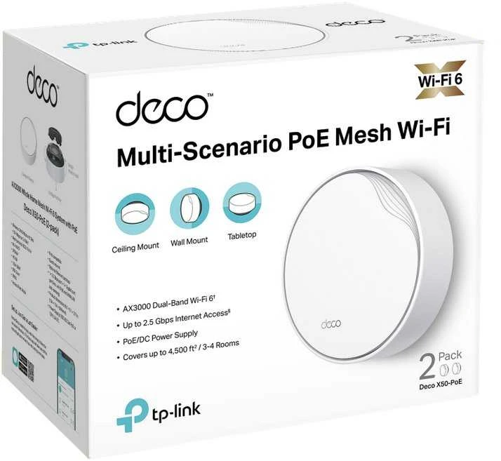 Maršrutizatorius TP-LINK TP-LINK prieigos taškas Deco X50-PoE(3-pack) X50PoE (3 vnt. pakuotė)